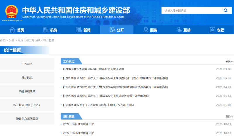 住建部網站統計信息