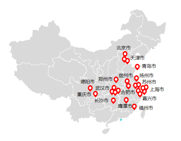 全國垃圾分類項目招標分布圖-玉龍環保